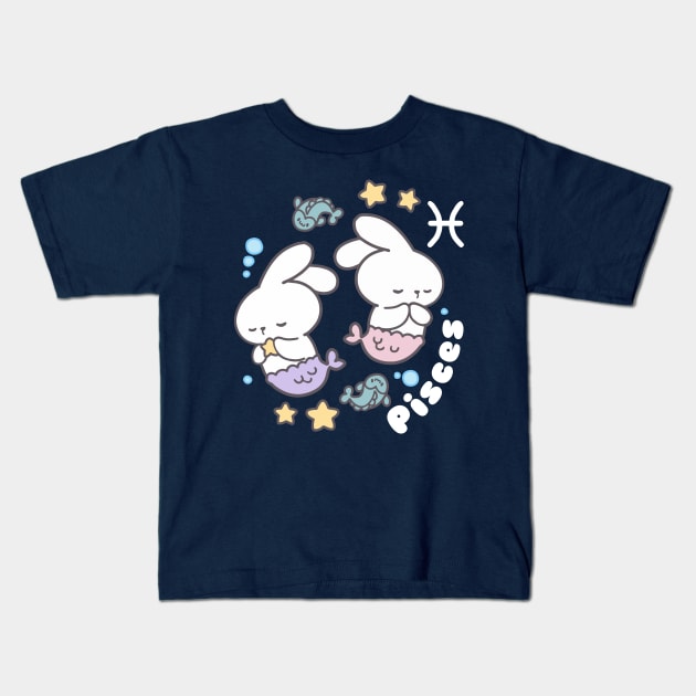 Pisces Loppi Tokki bunny Zodiac Series Kids T-Shirt by LoppiTokki